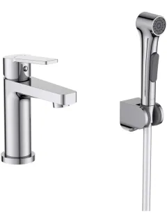 Смеситель для раковины с гигиеническим душем Aquatek Лугано AQ1712CR хром